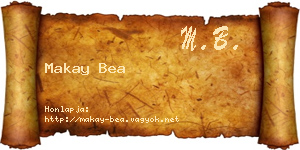 Makay Bea névjegykártya